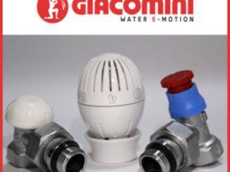Комплект угловых радиаторных кранов с термоголовкой GIACOMINI (R470FX003) 1/2''